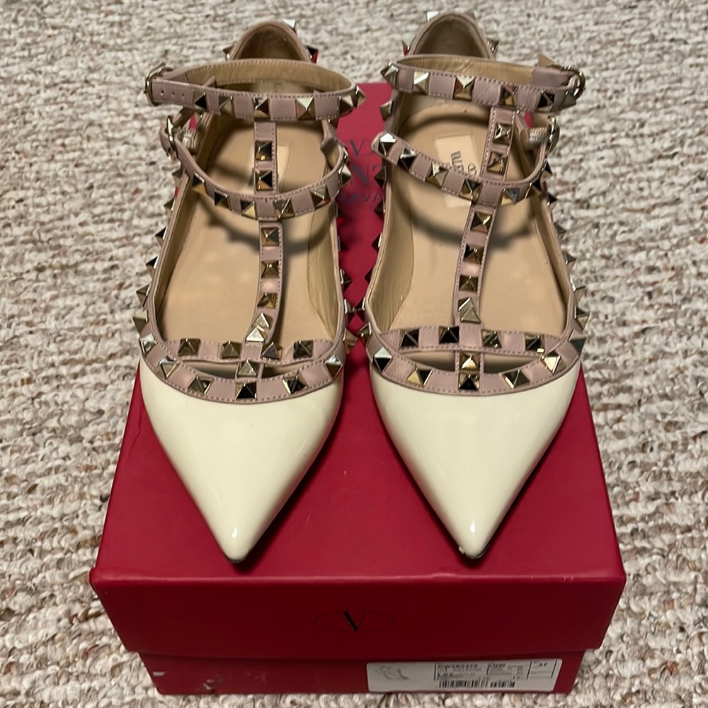 Valentino Rockstud caged ballet flat